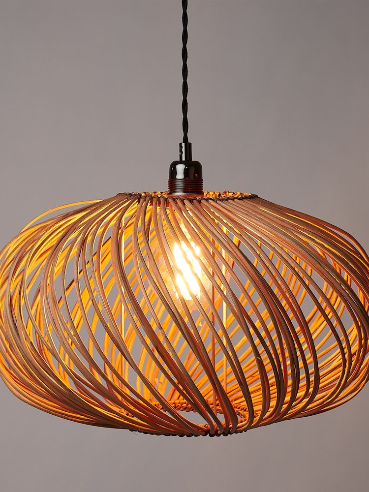 Oliver Bonas Natural Espiral Rattan Pendant Shade - Image 2 of 6 Oliver Bonas Natural Espiral Rattan Pendant Shade - Image 2 of 6