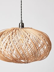 Oliver Bonas Natural Espiral Rattan Pendant Shade - Image 3 of 6