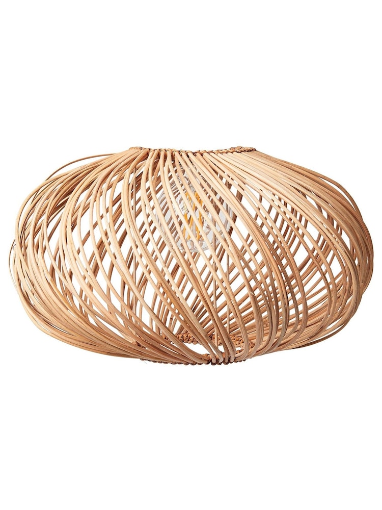 Oliver Bonas Natural Espiral Rattan Pendant Shade - Image 6 of 6