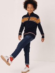 FatFace Blue Tiger Fairisle Knit Jumper - Image 1 of 4