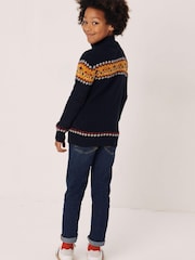 FatFace Blue Tiger Fairisle Knit Jumper - Image 2 of 4