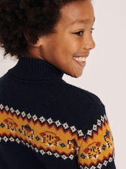 FatFace Blue Tiger Fairisle Knit Jumper - Image 3 of 4