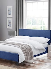 Julian Bowen Blue Rialto Linen Bed - Image 1 of 3