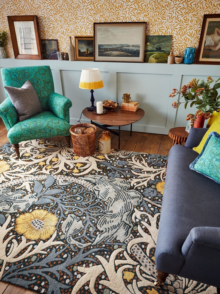 Morris & Co. Grey Artichoke Rug - Image 1 of 4