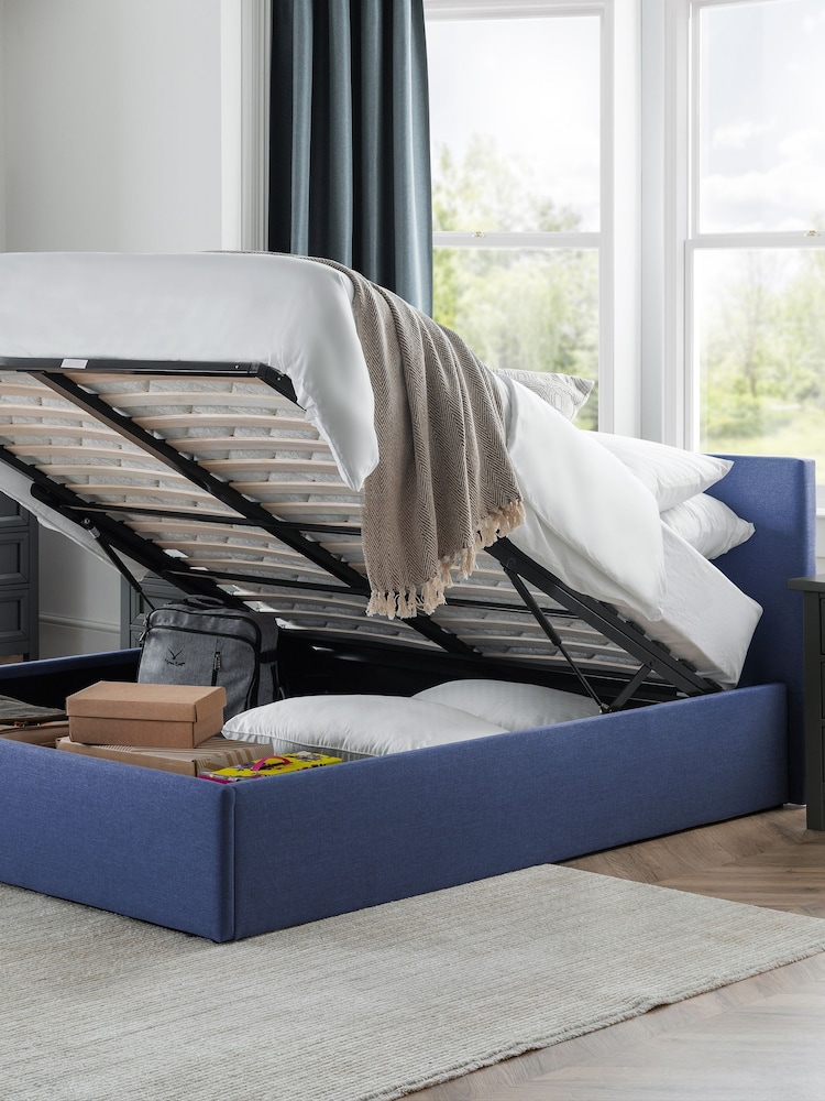 Julian Bowen Blue Rialto LiftUp Storage Linen Bed - Image 2 of 6