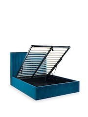 Julian Bowen Blue Langham Scalloped Headboard Storage Bed - Image 3 of 4