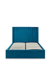 Julian Bowen Blue Langham Scalloped Headboard Storage Bed - Image 4 of 4