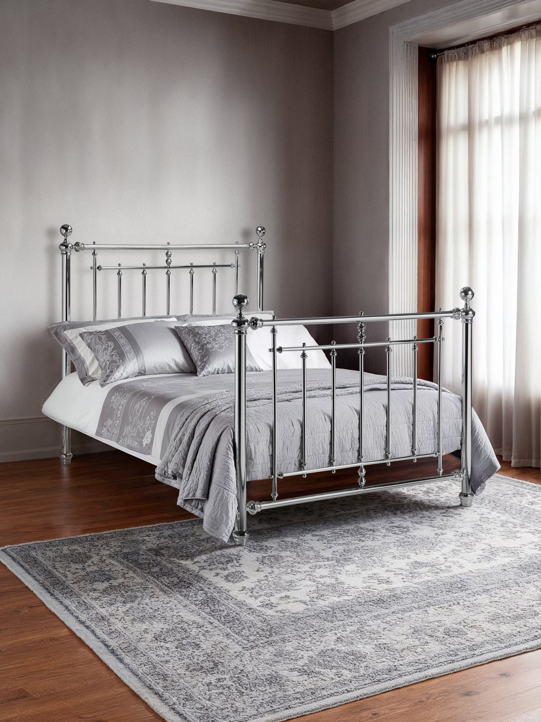 Julian Bowen Empress Chrome Metal Bed Frame - 5ft King Size - Image 7