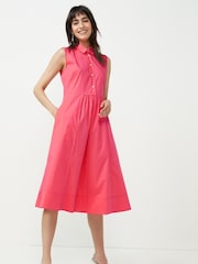 Emme Marella Faraday Sleeveless Button Collar Dress - Image 1 of 4
