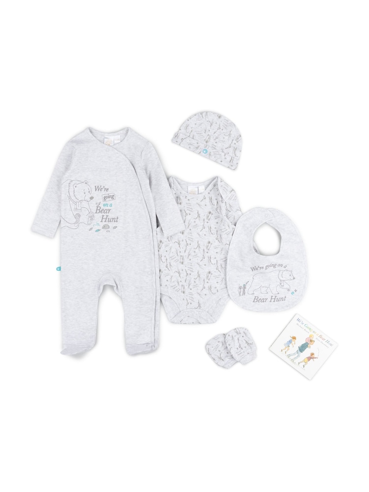 We're Going on a Bear Hunt Cream 100% хлопковый комбинезон, боди, головные уборы, слюнявчик, варежки, книга - Изображение 4 из 4