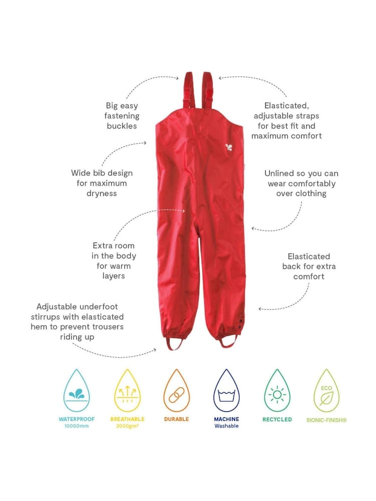 Rojo - Peto impermeable Originals de Muddy Puddles - Imagen 5 de 5 Rojo - Peto impermeable Originals de Muddy Puddles - Imagen 5 de 5