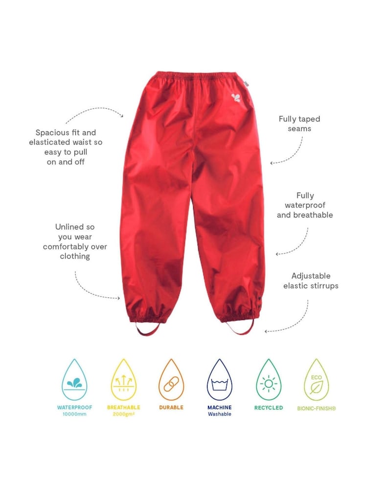 Rojo - Pantalones protectores impermeables Originals de Muddy Puddles - Imagen 4 de 4 Rojo - Pantalones protectores impermeables Originals de Muddy Puddles - Imagen 4 de 4