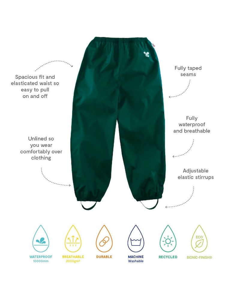 Muddy Puddles Green Originals Waterproof Over Trousers - Image 2 of 3