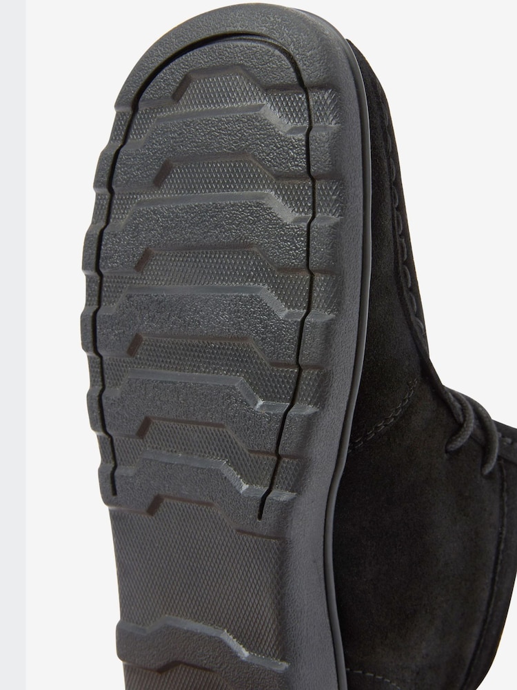 Schwarzes Wildleder - Schulstiefel zum Schnüren - Bild 4 von 4