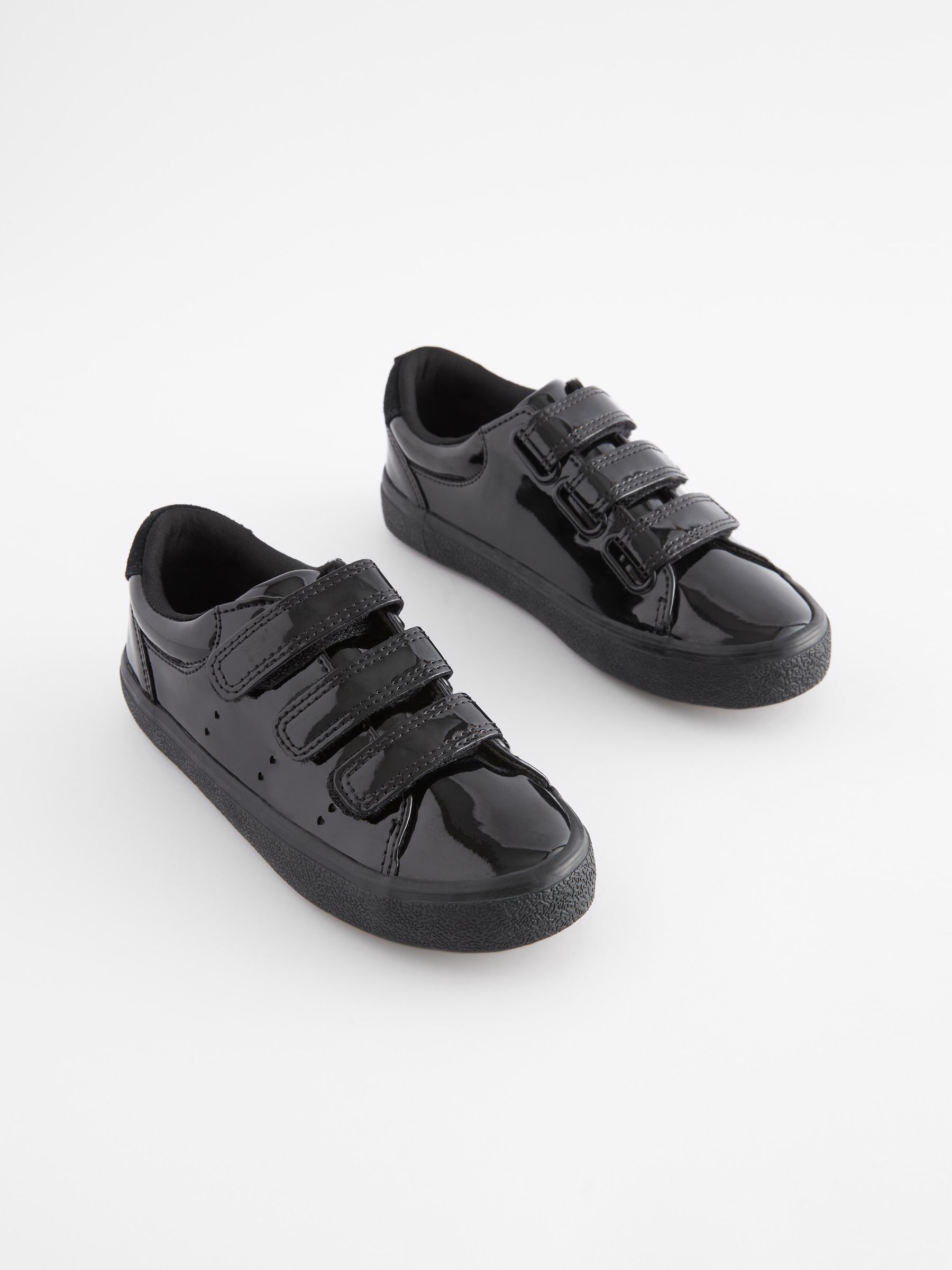 Ladies black patent trainers deals