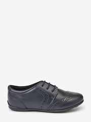 Navy Blue Standard Fit (F) School Leather Lace-Up Brogues - Image 1 of 4