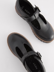 Black Standard Fit (F) Leather School T-Bar Shoes - Image 4 of 6