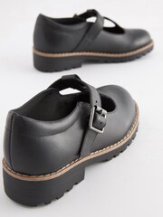 Black Standard Fit (F) Leather School T-Bar Shoes - Image 5 of 6