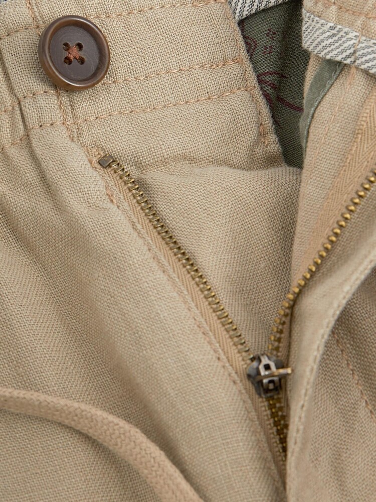 Stone Natural 100% Linen Elasticated Waist Trousers - Image 8 of 12