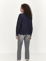 Синяя рубашка с вышивкой ришелье Khost Clothing - Изображение 2 из 3