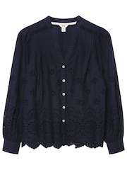 Синяя рубашка с вышивкой ришелье Khost Clothing - Изображение 3 из 3