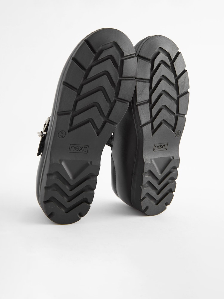 Black Wide Fit (G) Leather Junior T-Bar School Shoes - Image 6 of 6 Black Wide Fit (G) Leather Junior T-Bar School Shoes - Image 6 of 6
