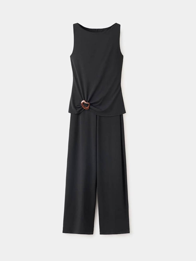 Mango Black Sleeveless Jumpsuit - Image 1 of 3