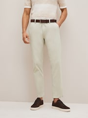 Light Stone Slim Fit Belted Soft Touch Chino Trousers - Image 1 of 7