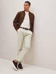 Light Stone Slim Fit Belted Soft Touch Chino Trousers - Image 2 of 7