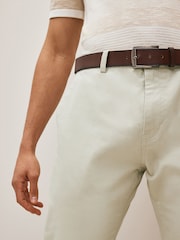 Light Stone Slim Fit Belted Soft Touch Chino Trousers - Image 4 of 7