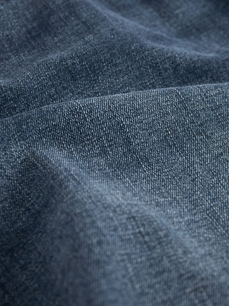 Mid Blue Skinny Fit Stretch Denim Shorts - Image 9 of 9