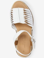 Weiß/Silberfarben - Forever Comfort® Sandalen aus Leder mit dicker Sohle und verdrehtem Design - Bild 5 von 6
