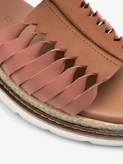 Tan Brown Forever Comfort® Leather Twist Flatform Sandals - Image 6 of 6