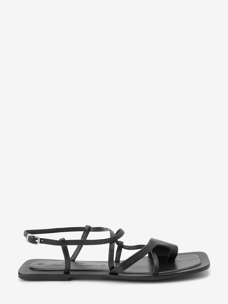 Schwarz - Forever Comfort® Riemchensandalen aus Leder mit Zehenschlaufe - Bild 4 von 4