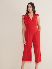 Phase Eight Red Nicky Ruffle Jumpsuit - Image 1 of 6