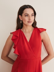 Phase Eight Red Nicky Ruffle Jumpsuit - Image 4 of 6