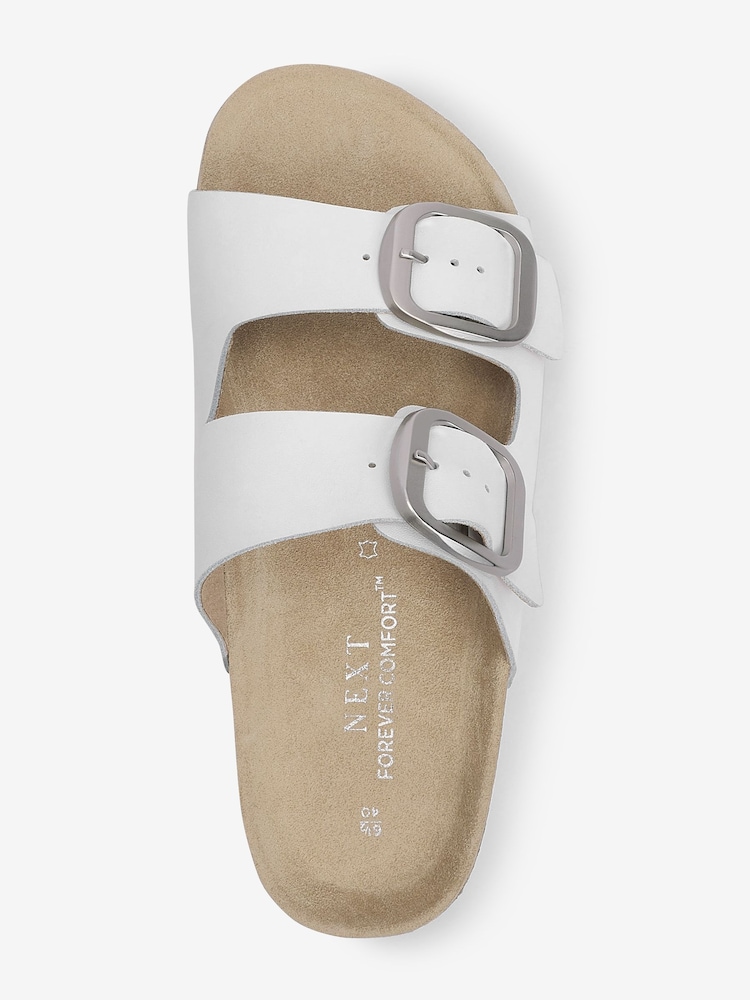 Biały - Skórzane sandały Forever Comfort® z podwójnym paskiem i profilowaną wkładką - Image 5 of 6