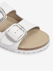 White Forever Comfort® Leather Double Strap Footbed Sandals - Image 6 of 6