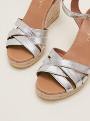 Phase Eight Silver Leather Strappy Espadrilles - Image 7 of 7