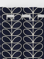 Orla Kiely Navy Whale 100% Cotton Linear Made To Measure Curtains - Image 5 of 5