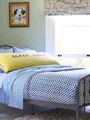 Novogratz Blue Petite Painted Check 100% Cotton Duvet Cover and Pillowcase Set - Image 1 of 4