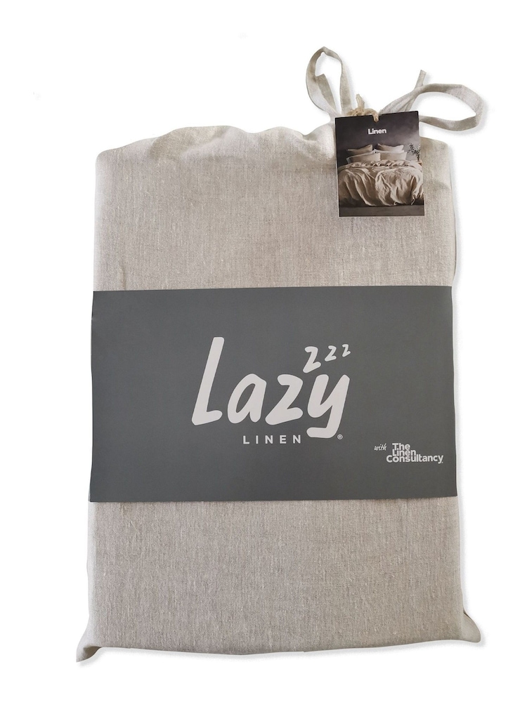 Lazy Linen Set of 2 Natural Washed 100% Linen Pillowcases - Image 3 of 4