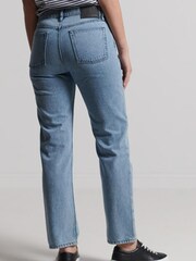 Синие прямые джинсы с завышенной талией Superdry Studios - Изображение 2 из 6