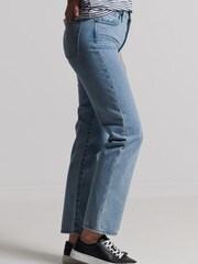 Синие прямые джинсы с завышенной талией Superdry Studios - Изображение 3 из 6