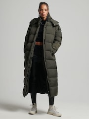 Superdry Dark Green Ripstop Longline Puffer Jacket - Image 1 of 6