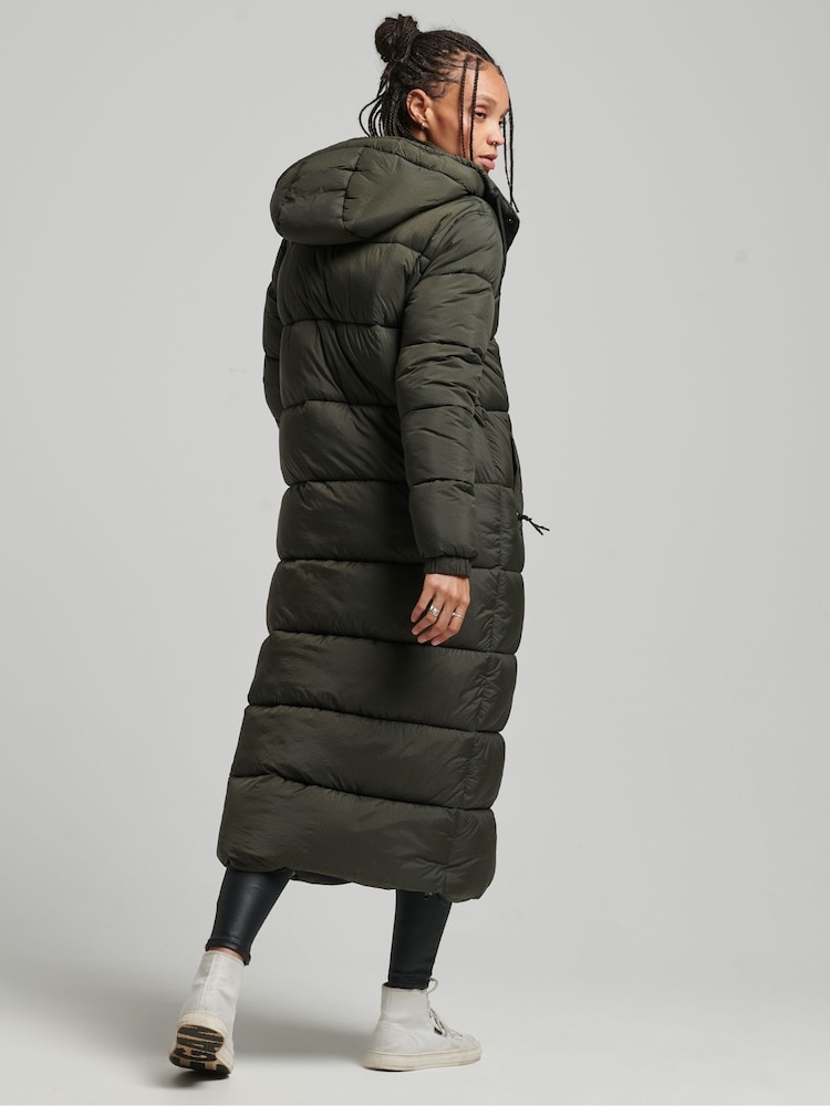 Superdry Dark Green Ripstop Longline Puffer Jacket - Image 2 of 6