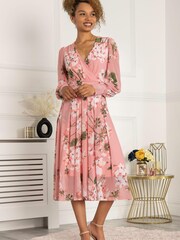 Jolie Moi Jasmine Langärmeliges Meshkleid, Pink - Bild 2 von 5