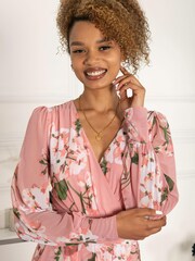 Jolie Moi Jasmine Langärmeliges Meshkleid, Pink - Bild 5 von 5