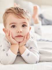 Modra in bela z zvezdami - 2 Komplet pižam za prijazno kožo (9mths-12yrs) - Slika 2 iz 7