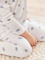 Modra in bela z zvezdami - 2 Komplet pižam za prijazno kožo (9mths-12yrs) - Slika 4 iz 7
